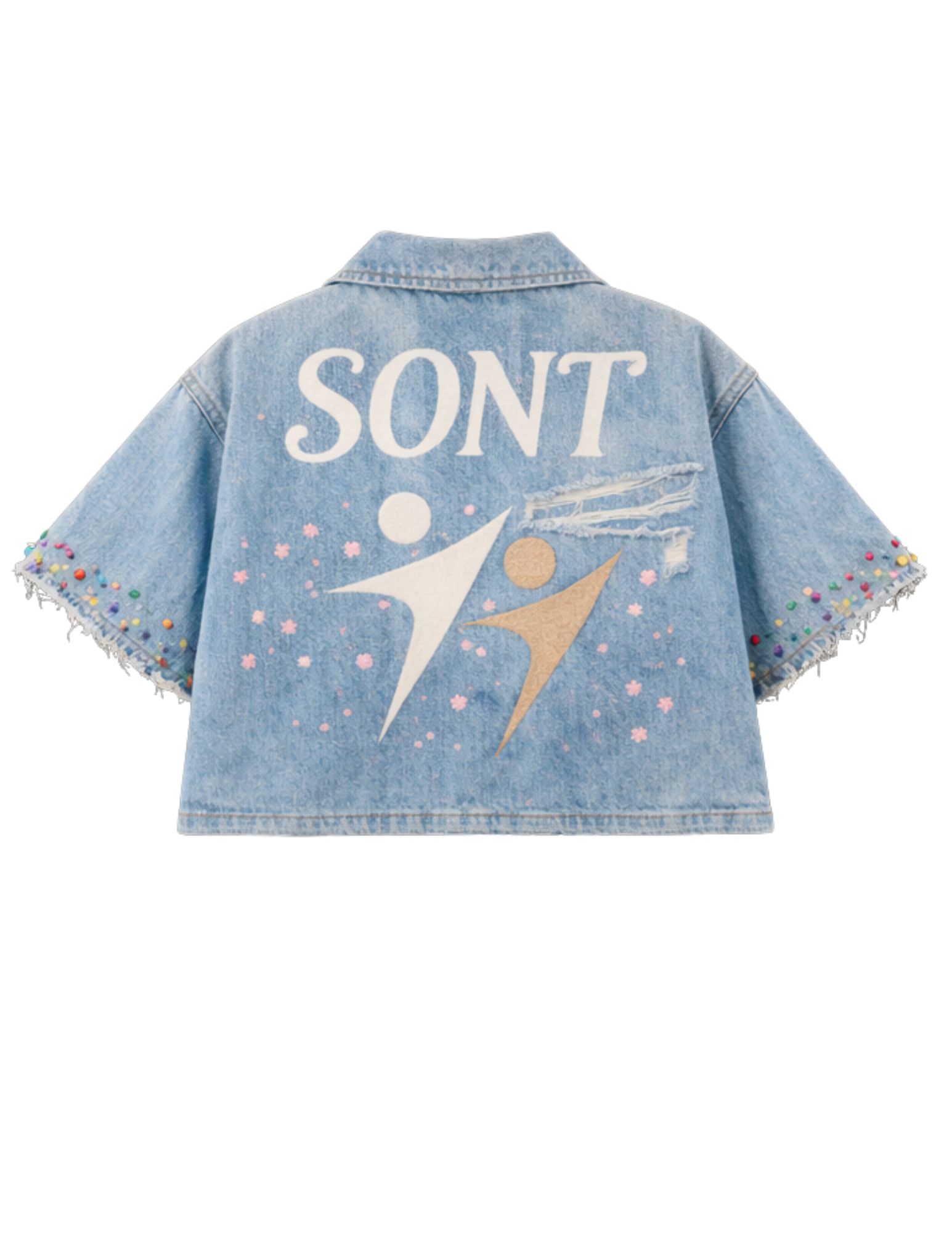 Blue Cherry Blossom Denim Top (PREORDER)